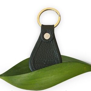 Dooney & Bourke Black Leather Keychain Reversible Sides Black & Brown.